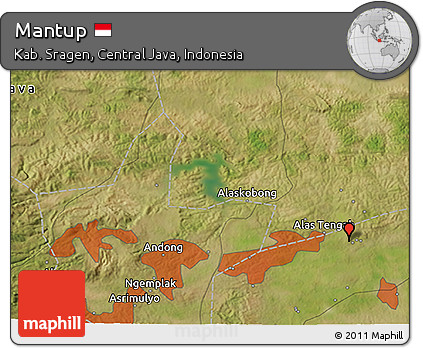 Satellite 3D Map of Mantup