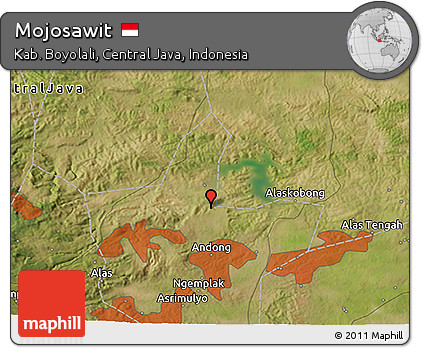 Satellite 3D Map of Mojosawit