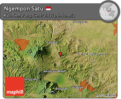 Satellite 3D Map of Ngempon Satu