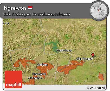 Satellite 3D Map of Ngrawon