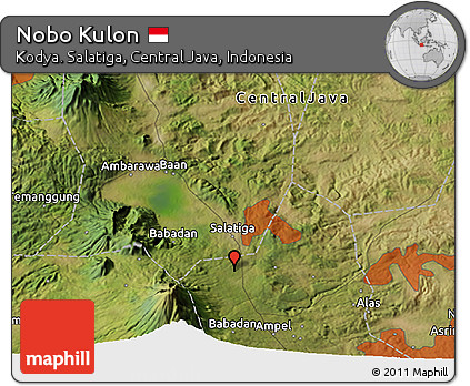 Satellite 3D Map of Nobo Kulon