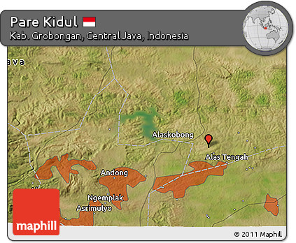 Satellite 3D Map of Pare Kidul