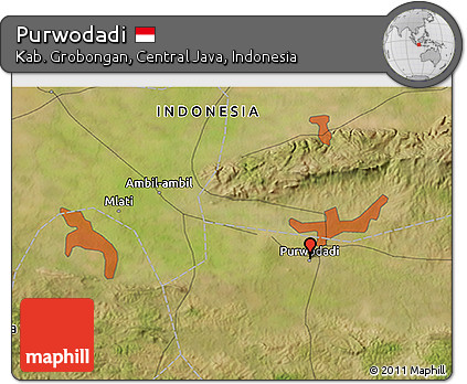 Satellite 3D Map of Purwodadi