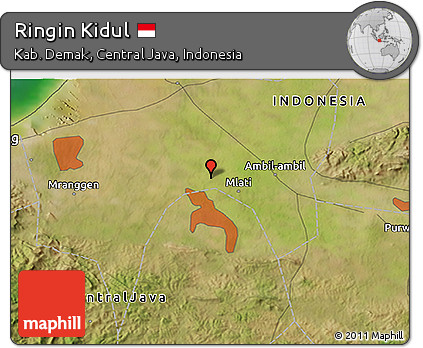 Satellite 3D Map of Ringin Kidul