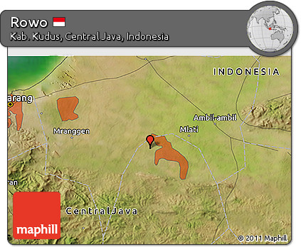 Satellite 3D Map of Rowo
