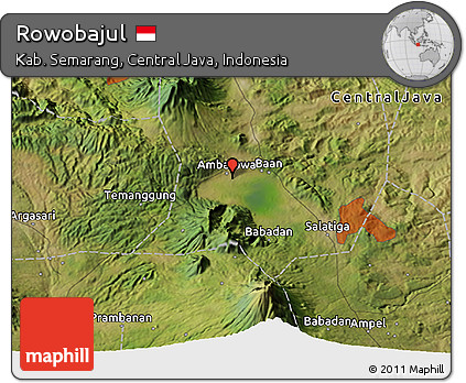 Satellite 3D Map of Rowobajul