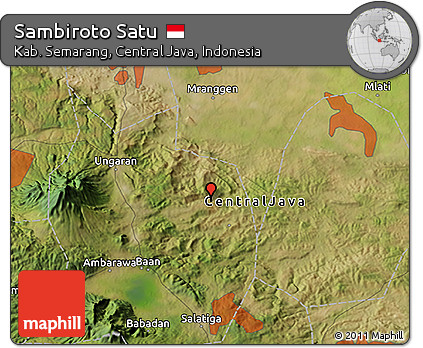 Satellite 3D Map of Sambiroto Satu