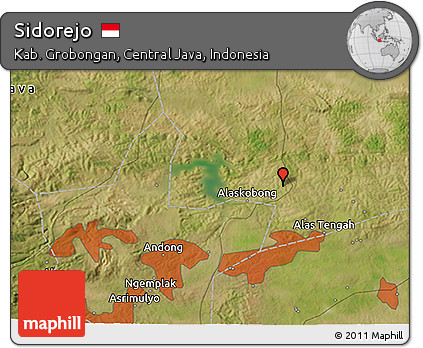 Satellite 3D Map of Sidorejo