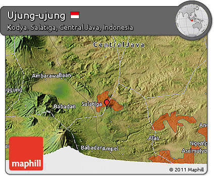 Satellite 3D Map of Ujung-ujung