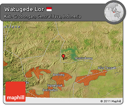Satellite 3D Map of Watugede Lor