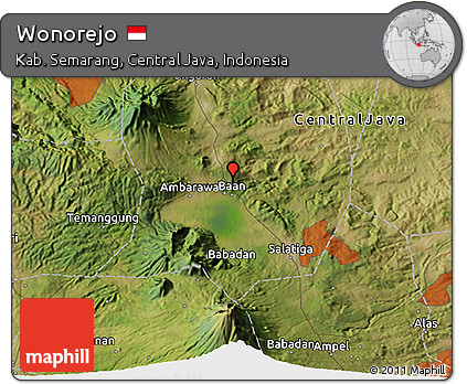 Satellite 3D Map of Wonorejo