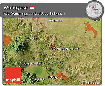 Satellite 3D Map of Wonoyose