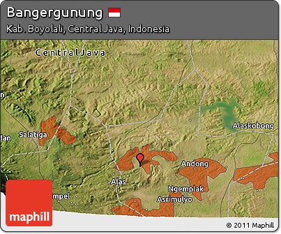Satellite 3D Map of Bangergunung