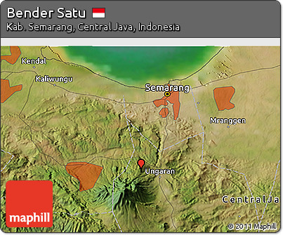 Satellite 3D Map of Bender Satu