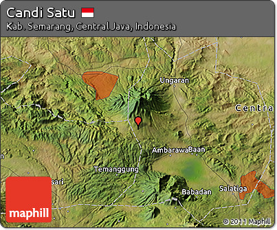 Satellite 3D Map of Candi Satu