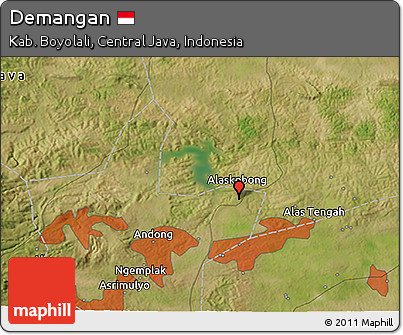 Satellite 3D Map of Demangan