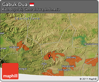 Satellite 3D Map of Gabuk Dua