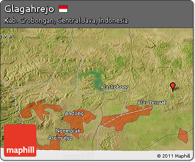Satellite 3D Map of Glagahrejo