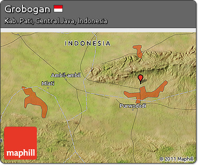 Satellite 3D Map of Grobogan