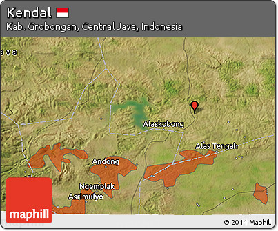 Satellite 3D Map of Kendal