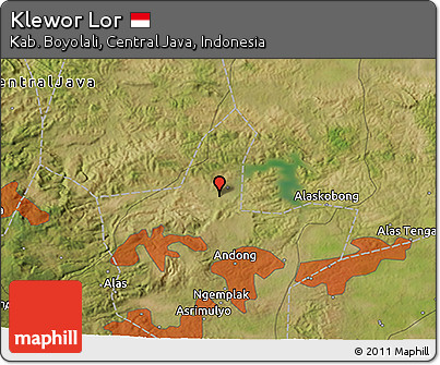 Satellite 3D Map of Klewor Lor