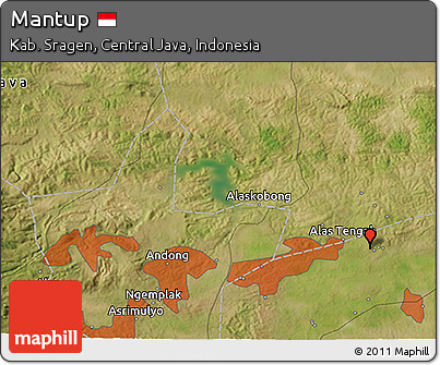 Satellite 3D Map of Mantup