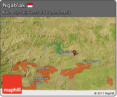 Satellite 3D Map of Ngablak