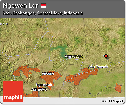 Satellite 3D Map of Ngawen Lor