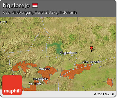 Satellite 3D Map of Ngelorejo