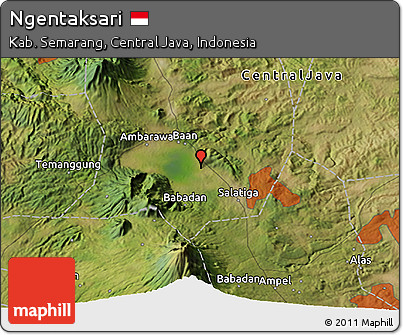 Satellite 3D Map of Ngentaksari