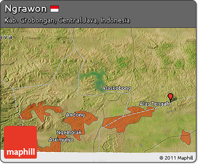 Satellite 3D Map of Ngrawon