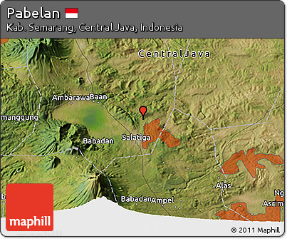 Satellite 3D Map of Pabelan