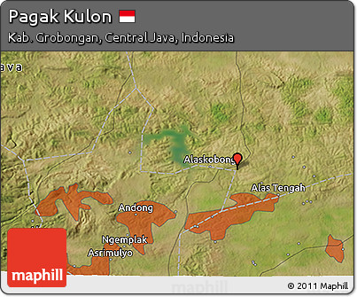 Satellite 3D Map of Pagak Kulon