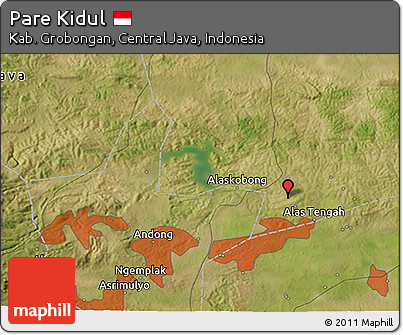 Satellite 3D Map of Pare Kidul