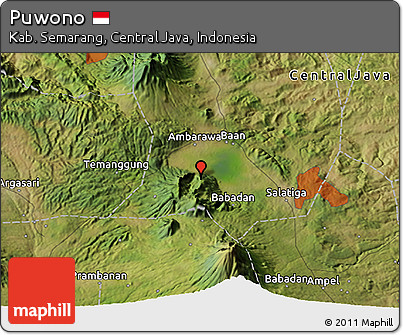 Satellite 3D Map of Puwono
