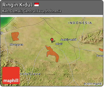 Satellite 3D Map of Ringin Kidul