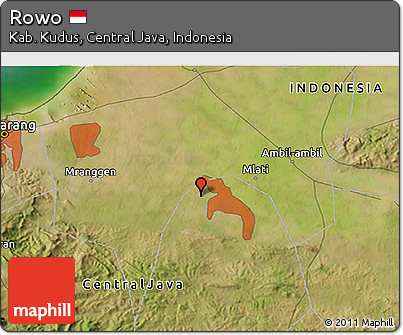 Satellite 3D Map of Rowo