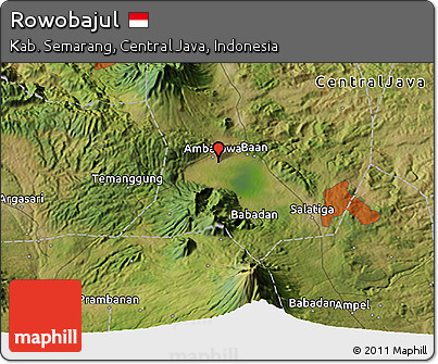 Satellite 3D Map of Rowobajul