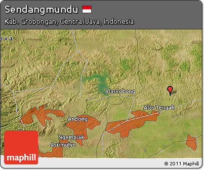 Satellite 3D Map of Sendangmundu