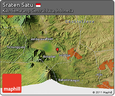 Satellite 3D Map of Sraten Satu