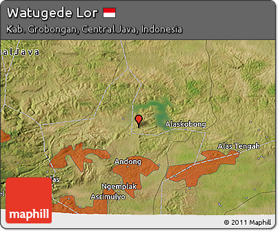 Satellite 3D Map of Watugede Lor