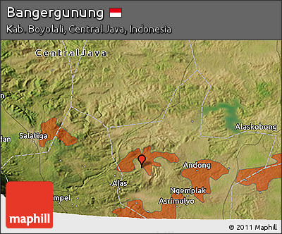 Satellite 3D Map of Bangergunung
