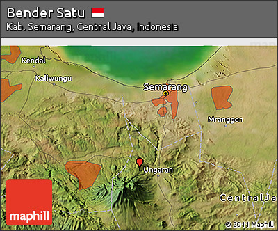 Satellite 3D Map of Bender Satu