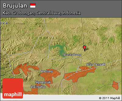 Satellite 3D Map of Brujulan