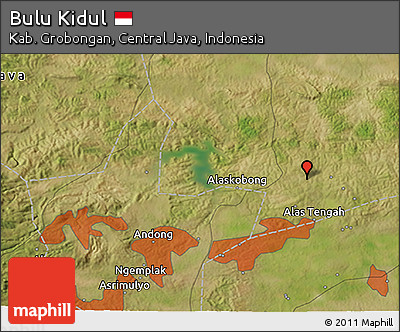 Satellite 3D Map of Bulu Kidul