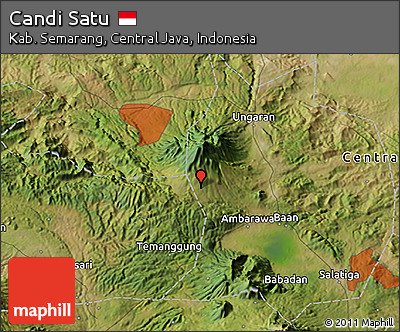 Satellite 3D Map of Candi Satu