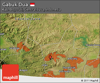 Satellite 3D Map of Gabuk Dua