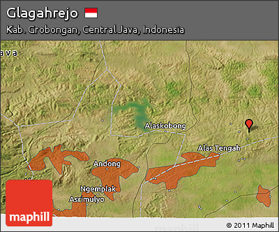 Satellite 3D Map of Glagahrejo