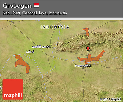 Satellite 3D Map of Grobogan