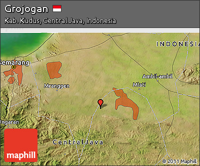 Satellite 3D Map of Grojogan
